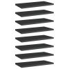 Bookshelf Boards 8 pcs High Gloss Black 15.7"x7.9"x0.6" Chipboard
