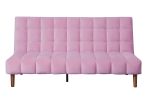 Yolandi Adjustable Sofa; Pink Velvet &amp; Dark Walnut Finish 57200