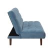 Yolandi Adjustable Sofa in Teal Velvet &amp; Dark Walnut Finish 57202