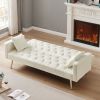 Cream White Convertible Folding Futon Sofa Bed ; Sleeper Sofa Couch for Compact Living Space.