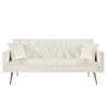 Cream White Convertible Folding Futon Sofa Bed ; Sleeper Sofa Couch for Compact Living Space.
