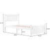 Luxury wooden platform bed with headboard; teen bed white; twin