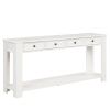 63" Pine Wood Console Table with 4 Drawers and 1 Bottom Shelf for Entryway Hallway Easy Assembly 63 inch Long Sofa Table (Antique White)