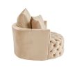 Zunyas Accent Chair w/Swivel; Beige Velvet AC00290
