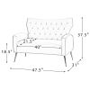 Phantasos 48&quot; Loveseat withTufted Back and Metal Legs