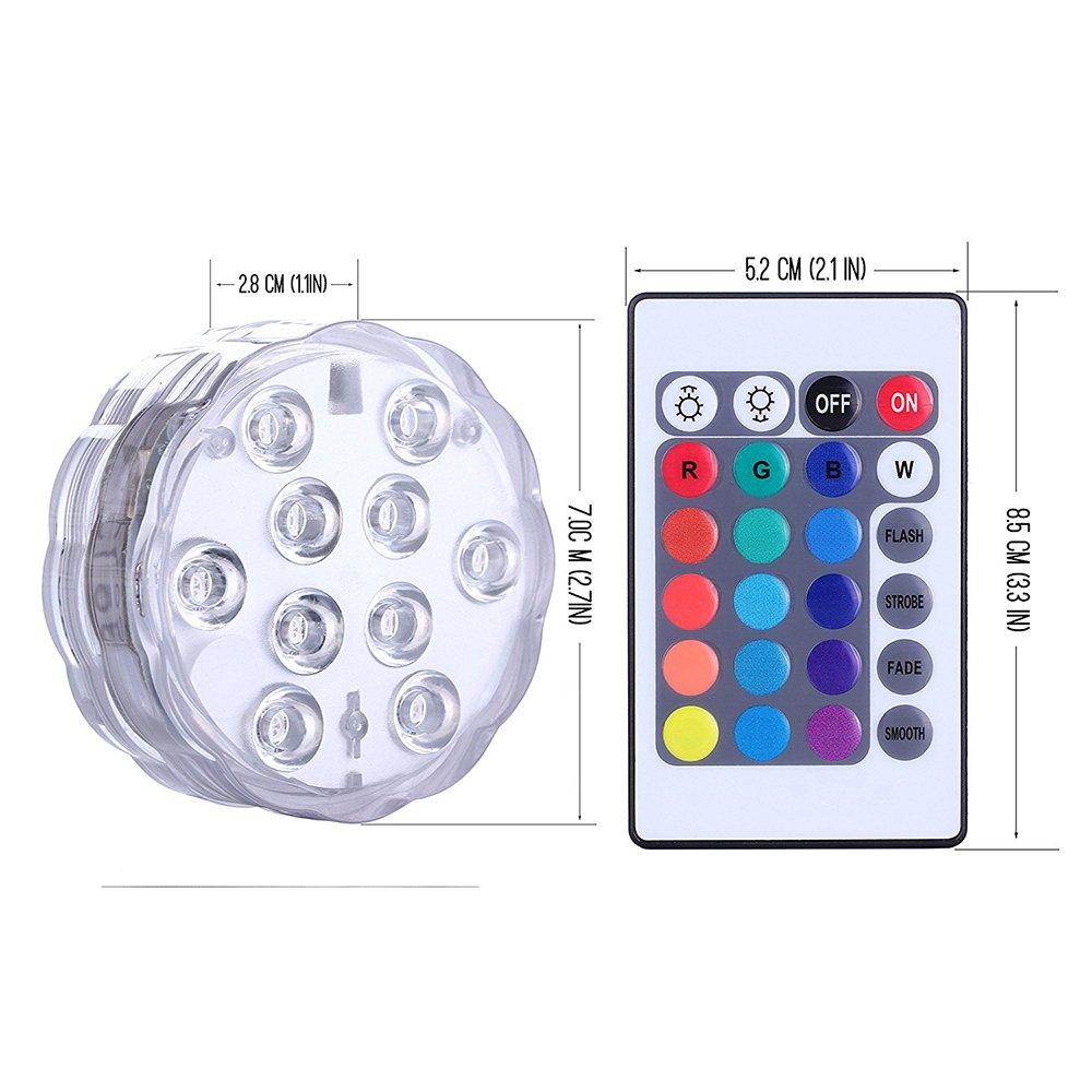 10 LED Submersible Lights Underwater Waterproof Wedding Vase Base Lamp Underwater Night Lamp Outdoor Vase Bowl Garden Party Decoration 10 LED Submersible Lights Underwater Waterproof Wedding Vase Base Lamp Underwater Night Lamp Outdoor Vase Bowl Garden Party Decoration